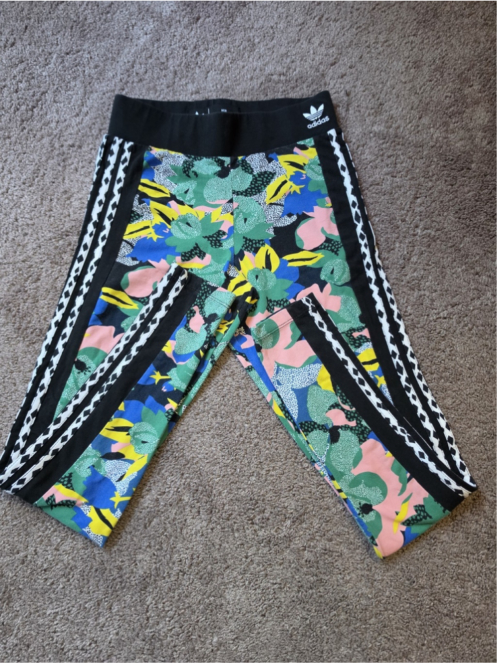Adidas Originals x HER Studio London Floral 3-Stripe Leggings High Waist - Small